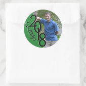 Sticker Rond Green Varsity 2018 Graduation Class with Photo (Sac)