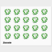 Sticker Rond Green Vine Heart Feuilles fête d'anniversaire (Feuille)