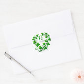 Sticker Rond Green Vine Heart Feuilles fête d'anniversaire (Enveloppe)