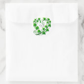 Sticker Rond Green Vine Heart Mariage Feuille (Sac)