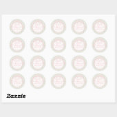 Sticker Rond Green Vintage Fancy Floral Baptism Circle (Feuille)