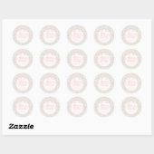 Sticker Rond Green Vintage Fancy Floral Bridal Shower Seal (Feuille)