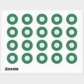 Sticker Rond Green White Snowflakes vacances Noël (Feuille)