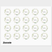 Sticker Rond Green Wreath personnalise le nom (Feuille)