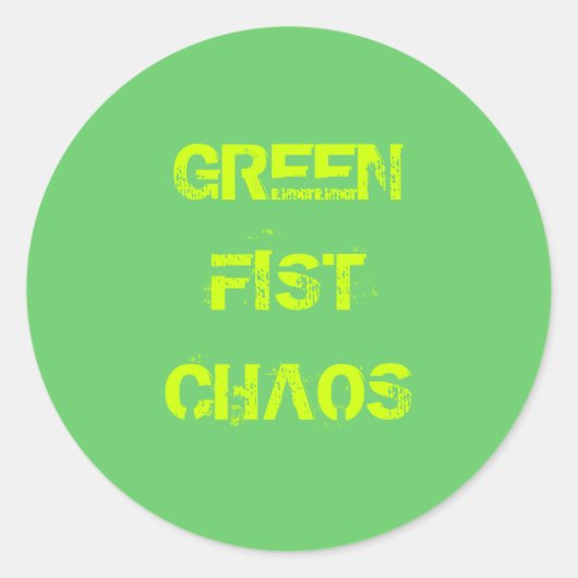 STICKER ROND GREENFISTCHAOS (Devant)