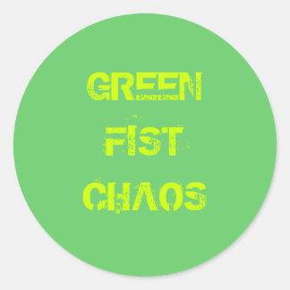 STICKER ROND GREENFISTCHAOS