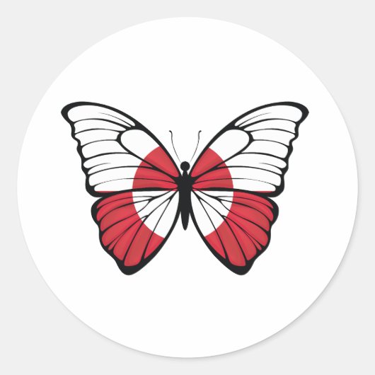 Sticker Rond Greenland Butterfly X4 (Devant)
