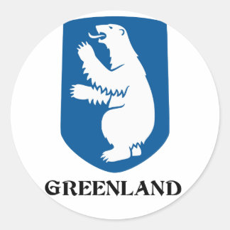 Sticker Rond GREENLAND - emblème/symbole/armoiries/drapeau