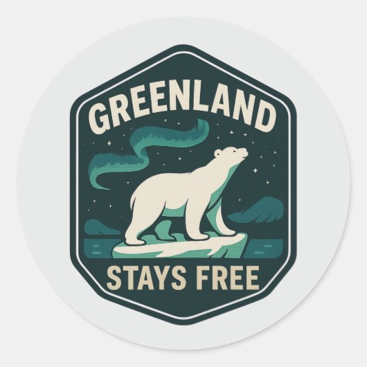 Sticker Rond GREENLAND STAYS FREE Badge (Devant)