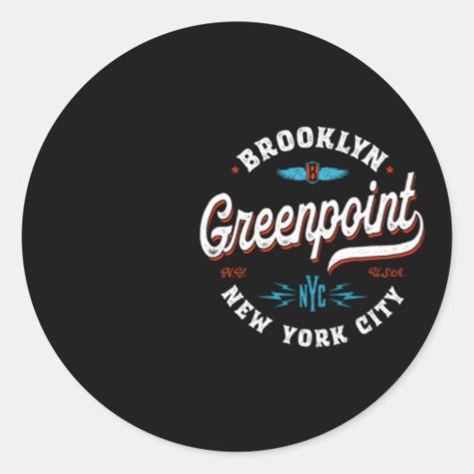 Sticker Rond Greenpoint Brooklyn New York (Devant)