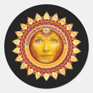 Sticker Rond Greensboro Summer Solstice Festival 2014 Souvenir