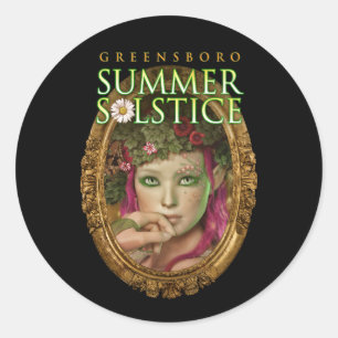 Sticker Rond Greensboro Summer Solstice Festival 2017 Souvenir