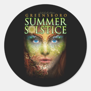 Sticker Rond Greensboro Summer Solstice Festival 2018 Souvenir