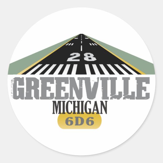 Sticker Rond Greenville MI - Piste d'aéroport (Devant)