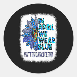 Sticker Rond Greffier de présence En avril, nous portons du ble