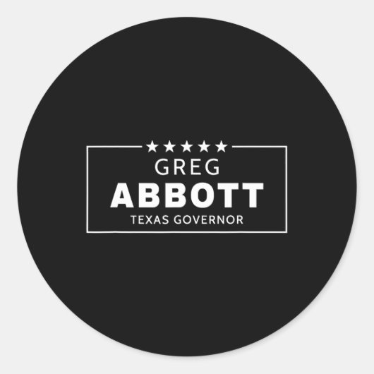 Sticker Rond Greg Abbott Election Texas Governor Republican Red (Devant)