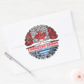 Sticker Rond Grégation Grégoire canadienne Canada Tree Roots Fl (Enveloppe)