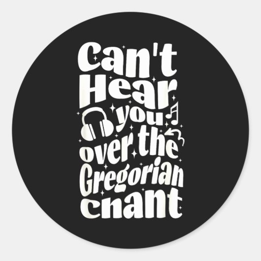 Sticker Rond Gregorian Chant Funny Catholic Traditional Latin M (Devant)