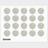 Sticker Rond Greige Snowberry+Eucalyptus Mariage Classique (Feuille)