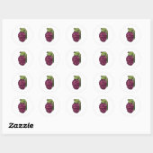 Sticker Rond Grenade à base de raisins (Feuille)