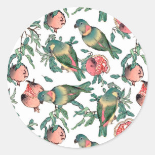 Sticker Rond Grenade et Lovebirds