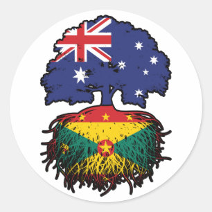 Sticker Rond Grenade Grenade Australie Australie racine d'arbre