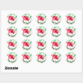 Sticker Rond Grenade Rosh Hashanah Fruit Shana Tova (Feuille)
