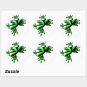 Sticker Rond Grenouille à arbre vert (Feuille)