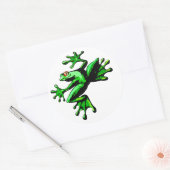Sticker Rond Grenouille à arbre vert (Enveloppe)