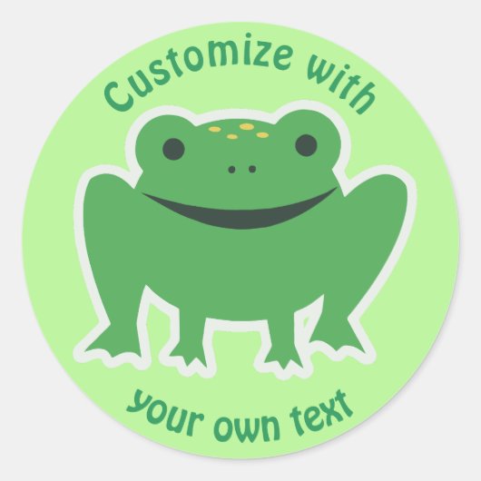 Sticker Rond Grenouille à dessin personnalisé (Devant)