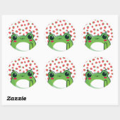 Sticker Rond Grenouille à fraise Kawaii (Feuille)