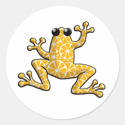 Sticker Rond Grenouille à tranches d'orange (Devant)