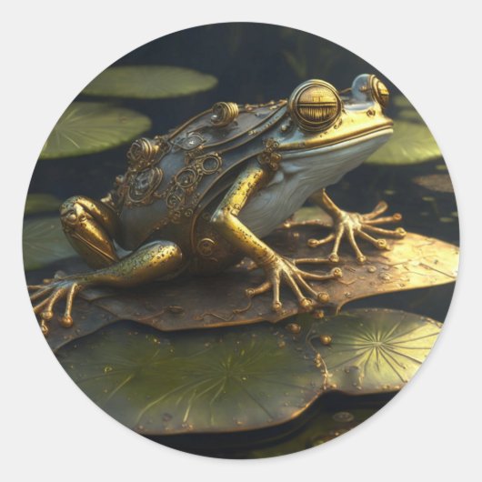 Sticker Rond Grenouille à vapeur | Art gothique (Devant)