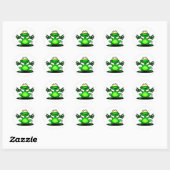 Sticker Rond Grenouille amicale (Feuille)