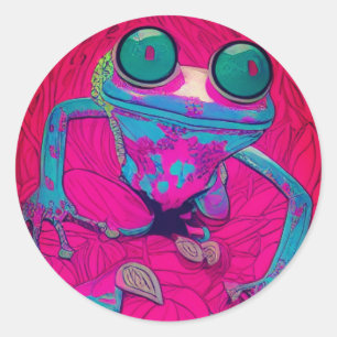 Sticker Rond Grenouille Artsy