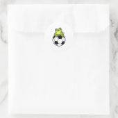 Sticker Rond Grenouille avec balle de football (Sac)