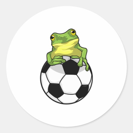 Sticker Rond Grenouille avec balle de football (Devant)