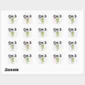 Sticker Rond Grenouille avec ballons 3e anniversaire (Feuille)