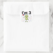 Sticker Rond Grenouille avec ballons 3e anniversaire (Sac)