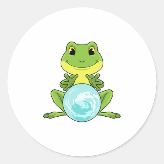 Sticker Rond Grenouille avec boule de cristal (Devant)