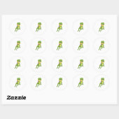 Sticker Rond Grenouille avec Jetpack (Feuille)