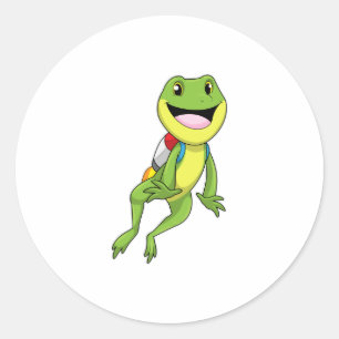 Sticker Rond Grenouille avec Jetpack