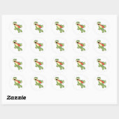 Sticker Rond Grenouille avec langue (Feuille)