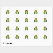 Sticker Rond Grenouille avec lunettes de soleil (Feuille)