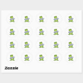 Sticker Rond Grenouille avec marguerite (Feuille)
