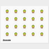 Sticker Rond Grenouille avec muffin (Feuille)