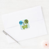 Sticker Rond Grenouille Bleue 3ème Anniversaire Tshirts et cade (Enveloppe)
