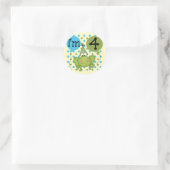 Sticker Rond Grenouille bleue 4e anniversaire Tshirts et cadeau (Sac)