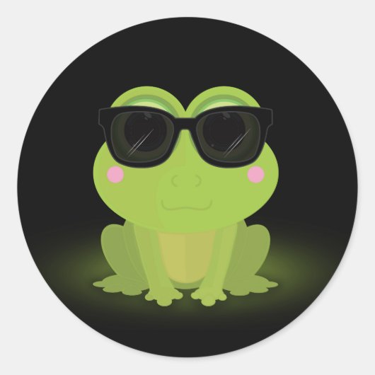 Sticker Rond Grenouille cool (Devant)