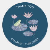 Sticker Rond Grenouille dans un Merci mou d'étang Lily (Devant)
